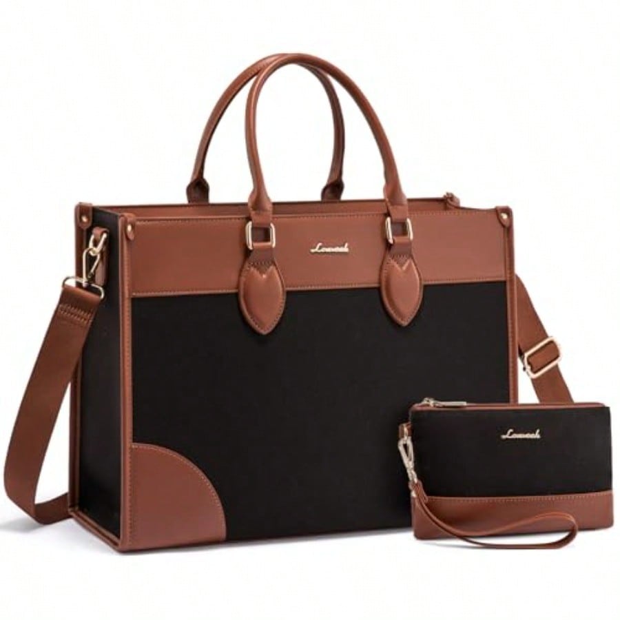 Leather Work Bag - Laptop Bag For Women 15.6 Lnch,