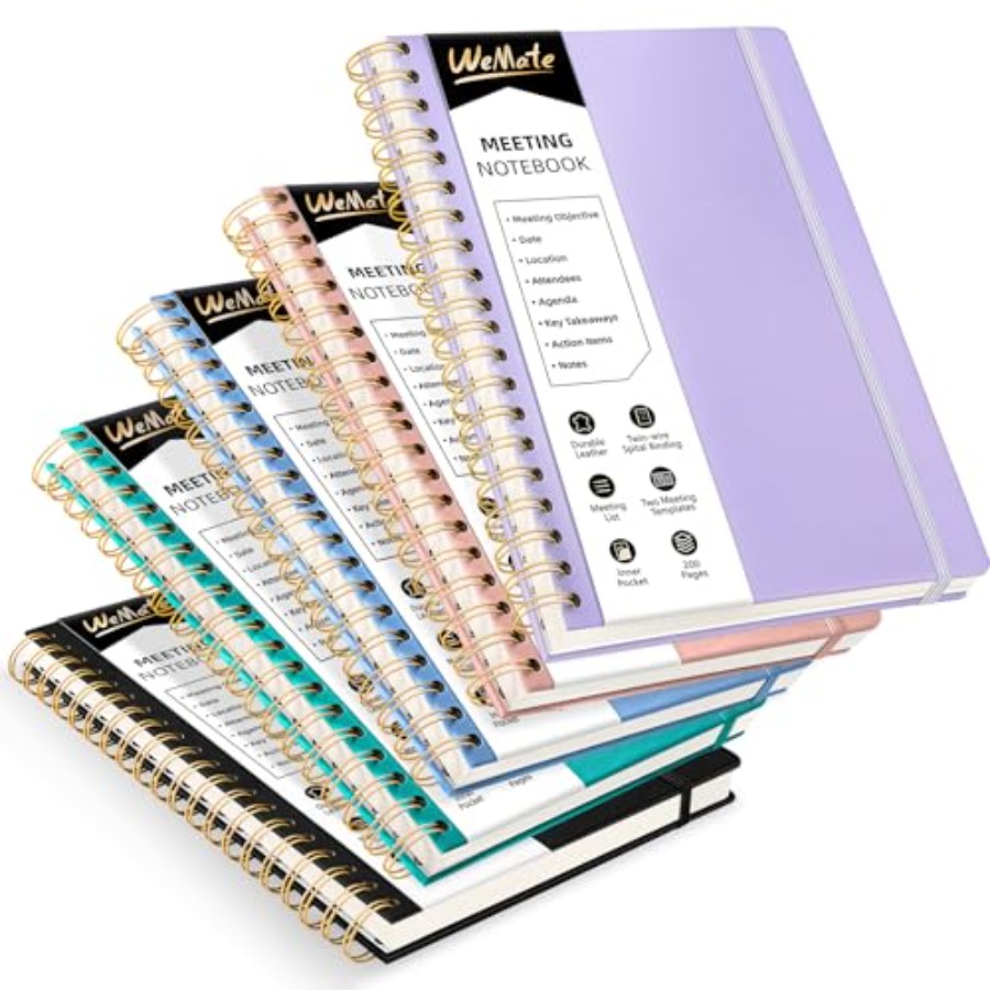 Leatherworking Items - 5 Pack Meeting Notebooks for Work