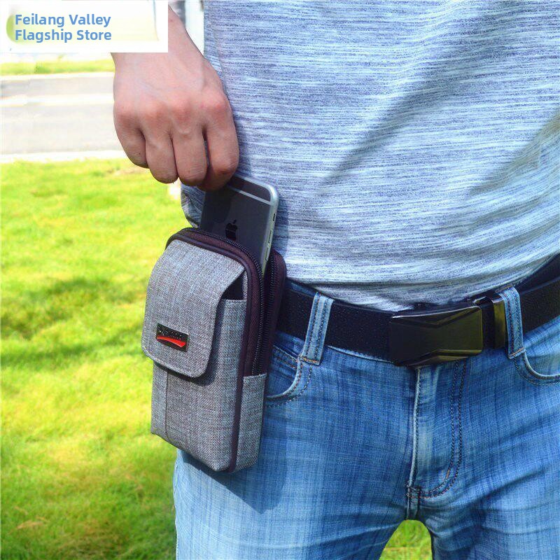 Leather Work Bag - Functional Canvas Phone Bag for Men