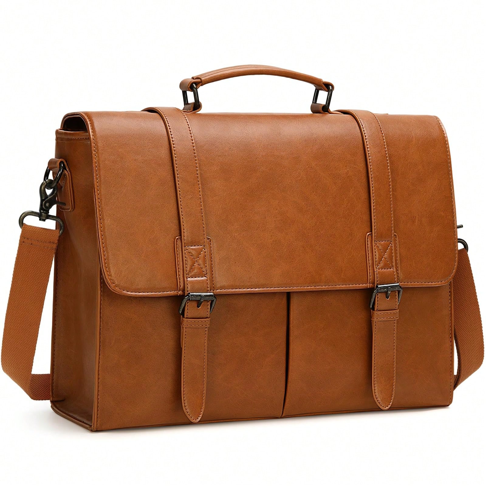Leather Work Bag - Messenger Bag For Men 15.6 Inch