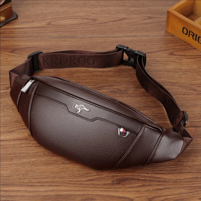 Leather Work Bag - Business Leather Waist Bag Multifunctional Workout