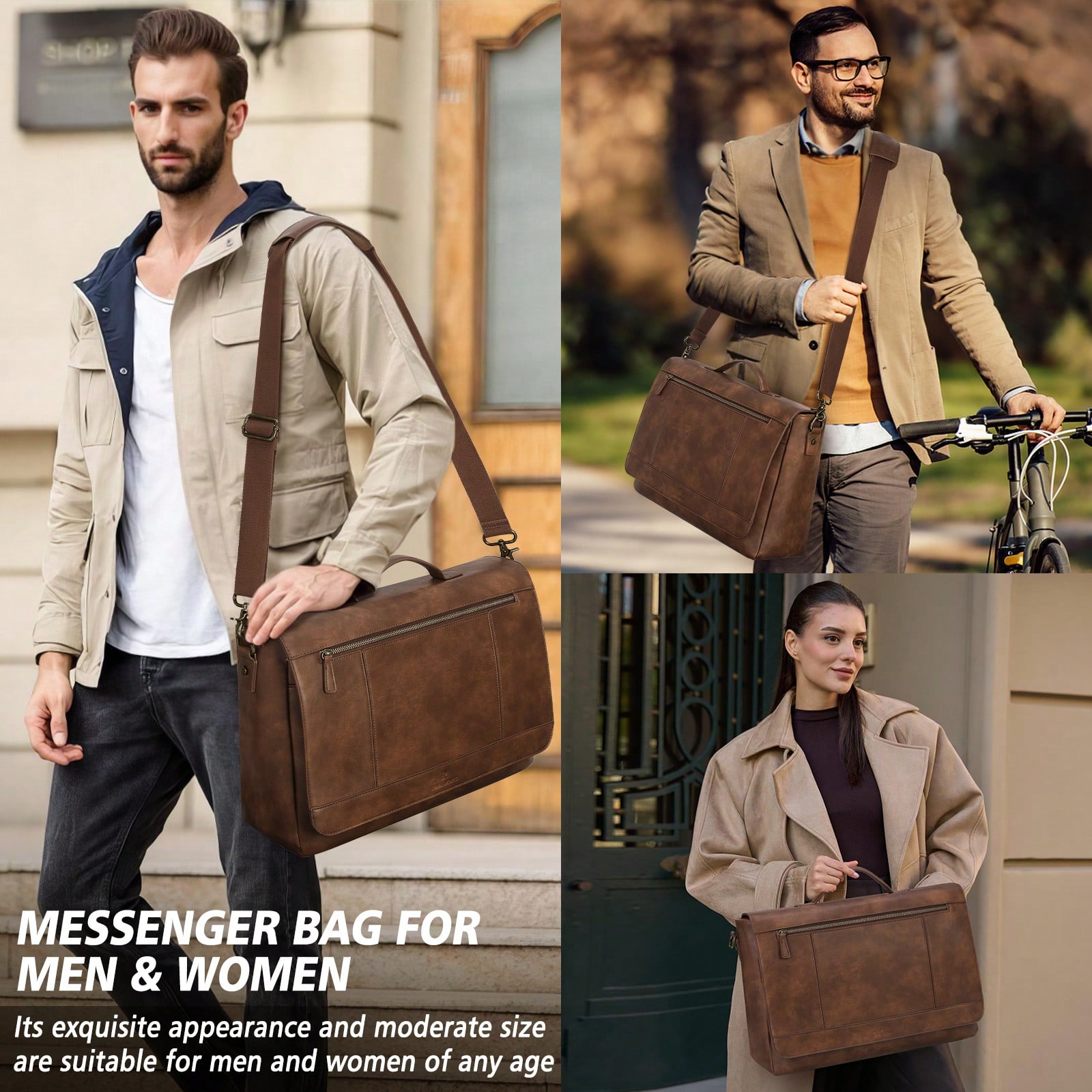 Leatherwork Thread - Leather Messenger Bag For Men 15.6