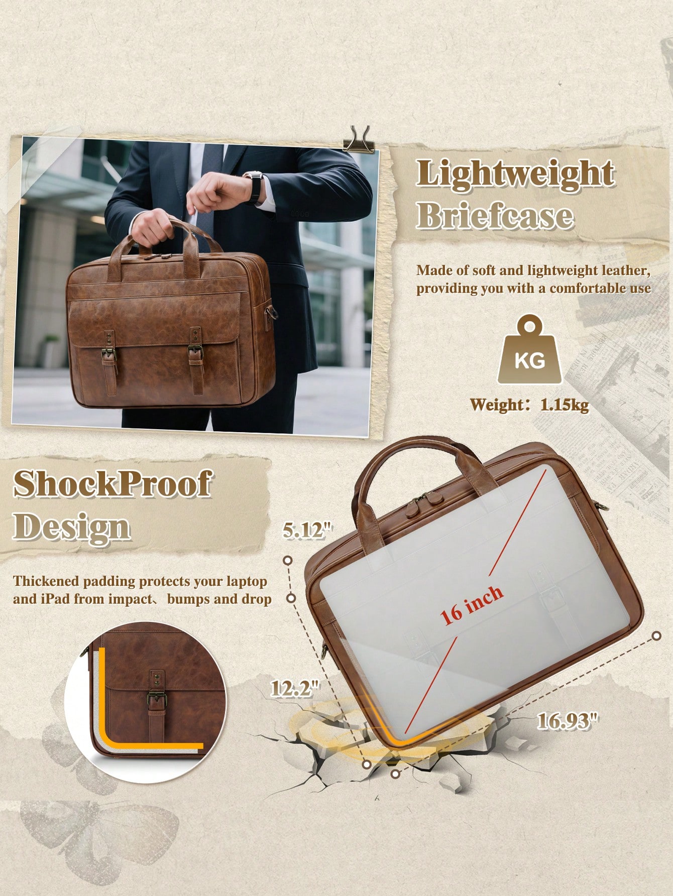 Vintage Leather Messenger Bag  - Leatherwork Thread reseña y precio
