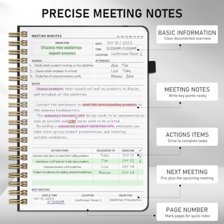5 Pack Meeting Notebooks for W - Leatherworking Items reseña y precio