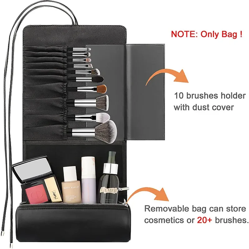 Women's Makeup Brush Bag Rolli - Leatherwork Roller reseña y precio