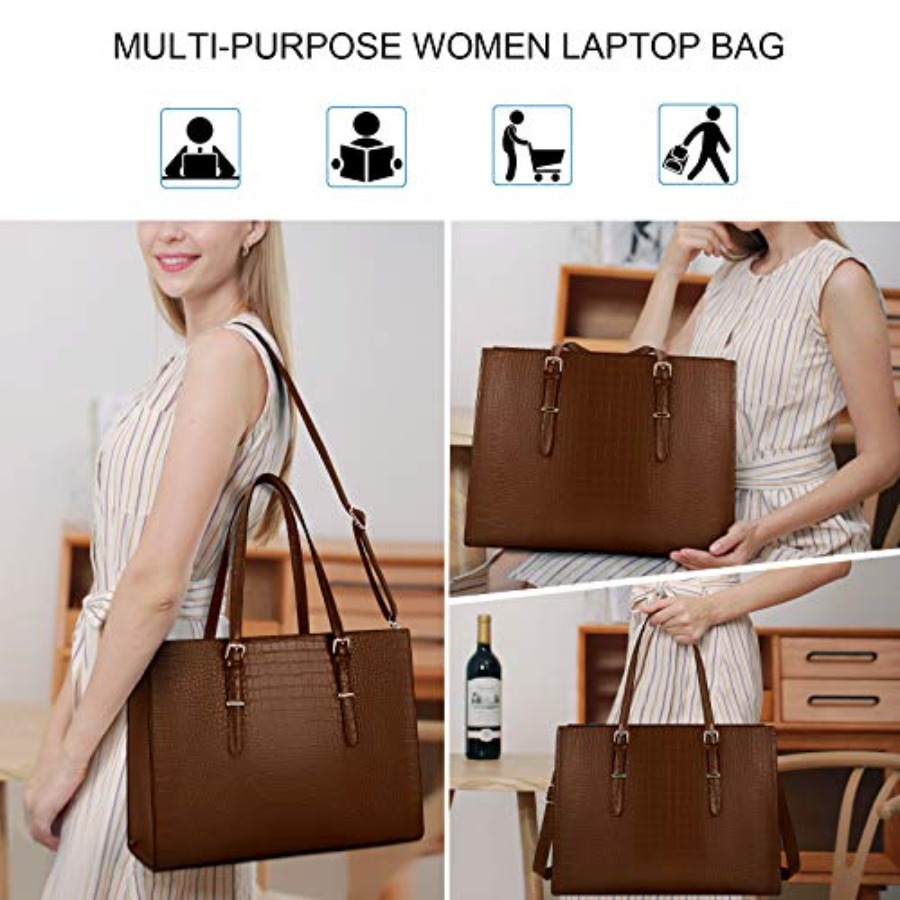 Laptop Bag for Women 15.6 Inch - Leather Work Bag reseña y precio