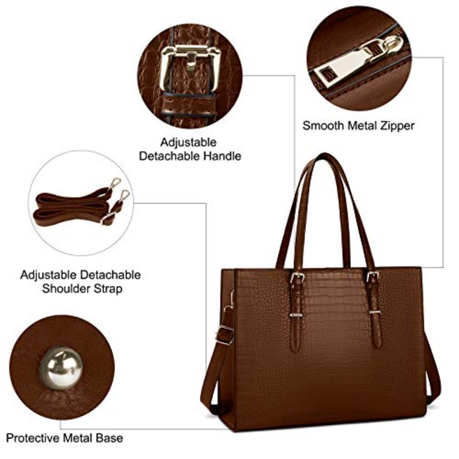 Laptop Bag for Women 15.6 Inch - Leather Work Bag reseña y precio