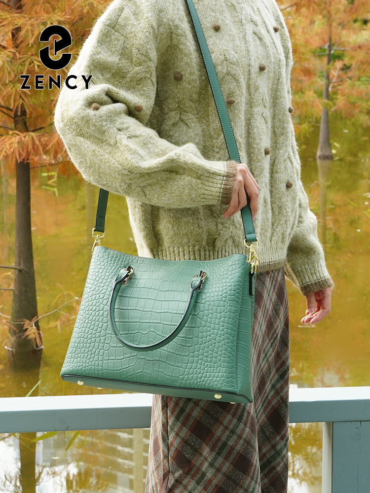 Zency Women's Genuine Leather  - Leather Work Bag Women reseña y precio