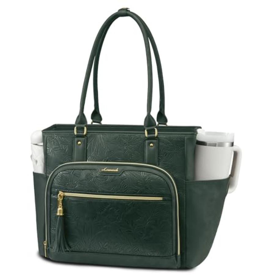 Laptop Tote Bag for Women With - Leather Work Bag reseña y precio