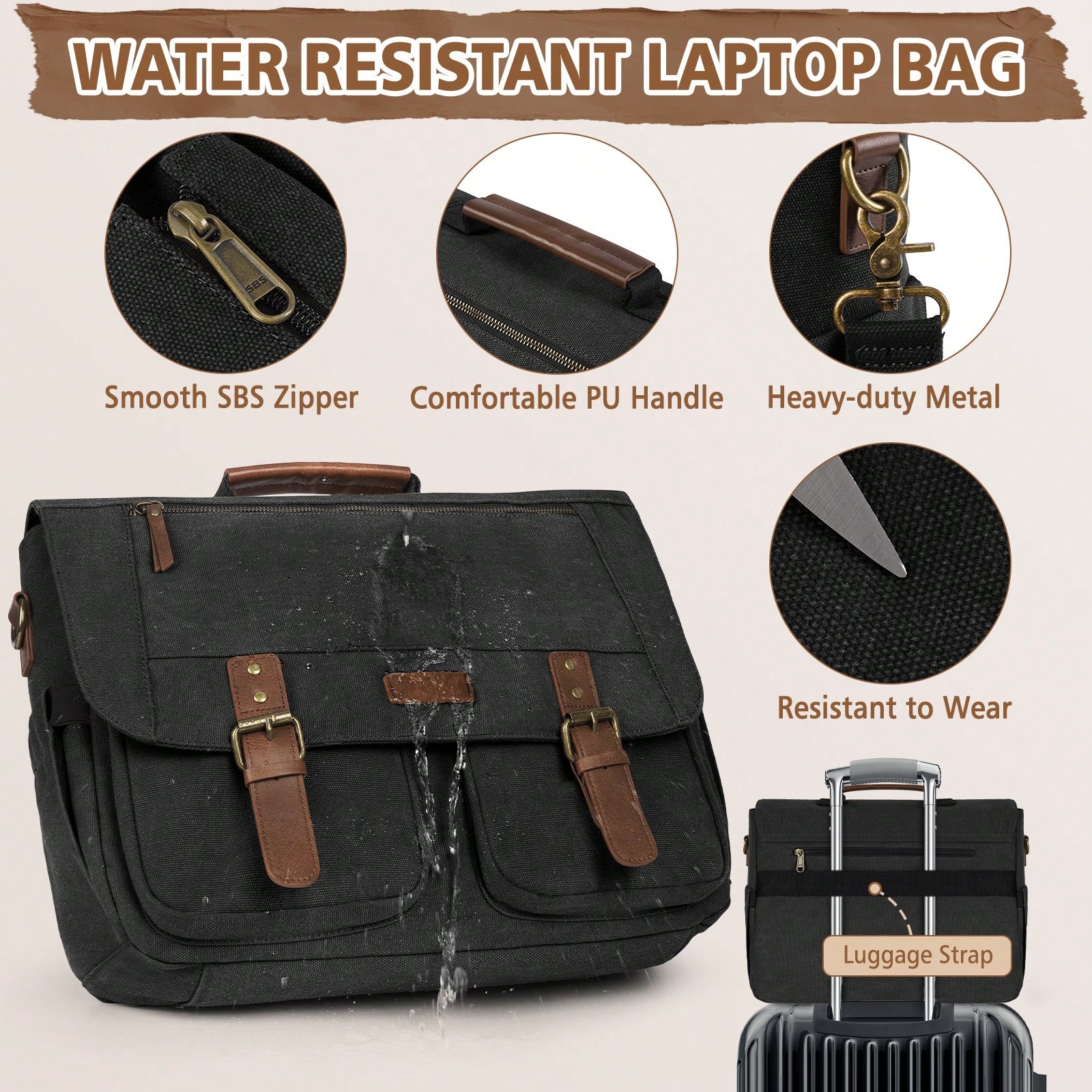 Vintage Men's Messenger Bag, 1 - Leather Work Bag reseña y precio
