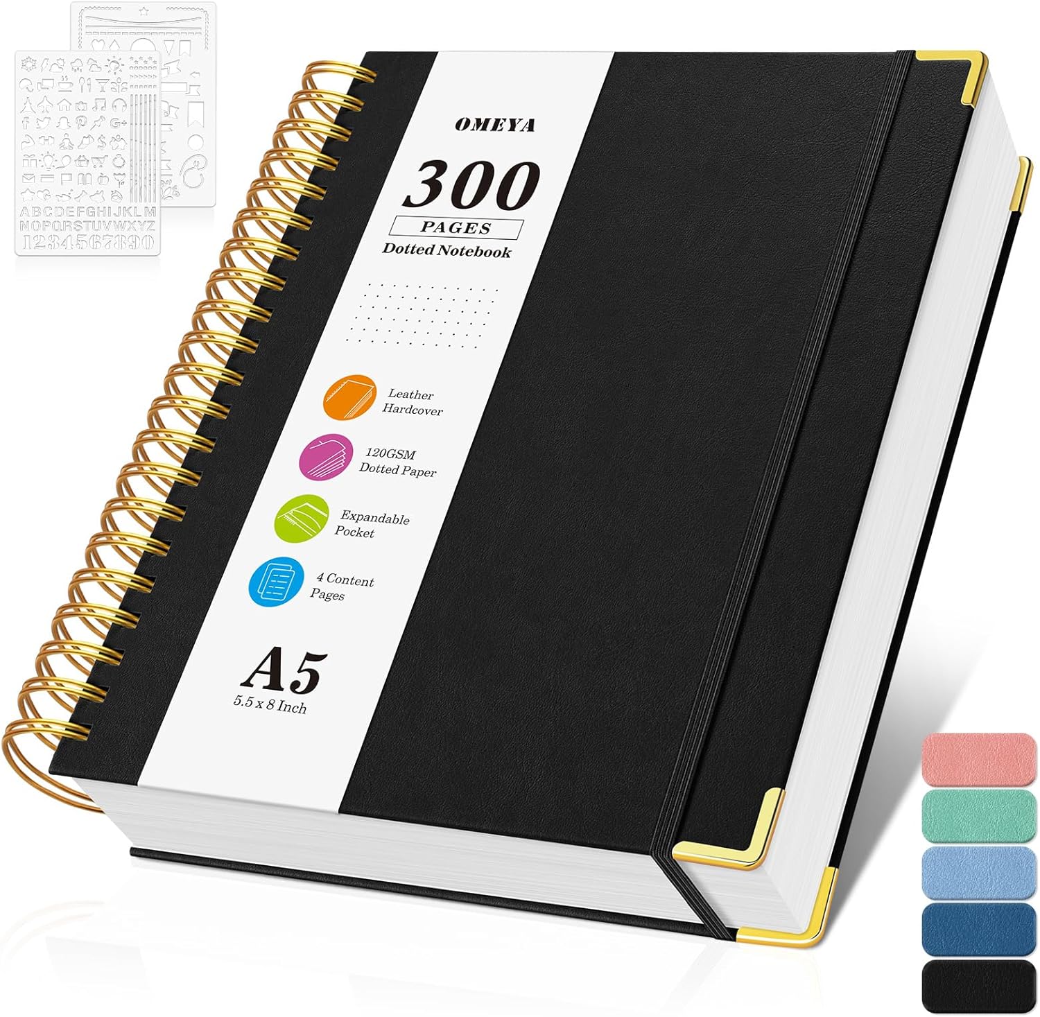 A5 Dotted Journal Spiral Noteb - Leather Work Notepad reseña y precio
