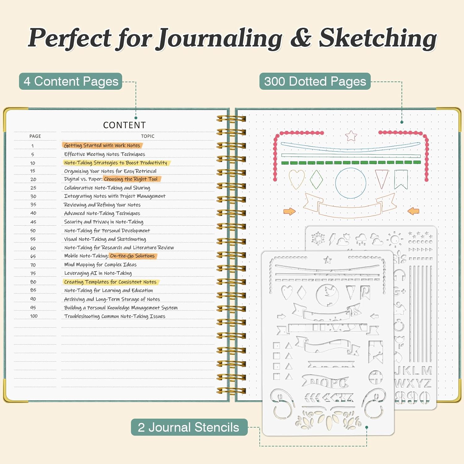 A5 Dotted Journal Spiral Noteb - Leather Work Notepad reseña y precio
