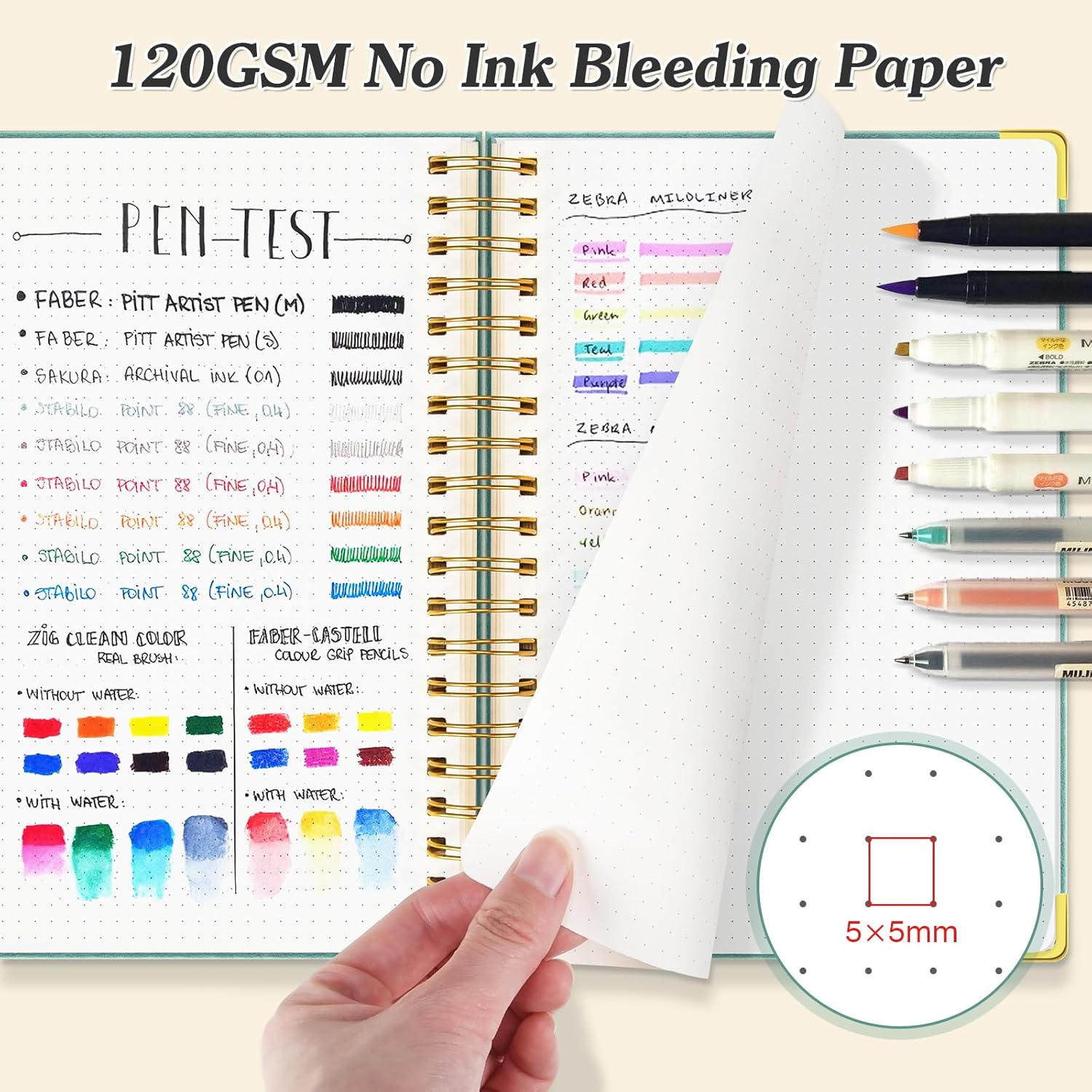 A5 Dotted Journal Spiral Noteb - Leather Work Notepad reseña y precio