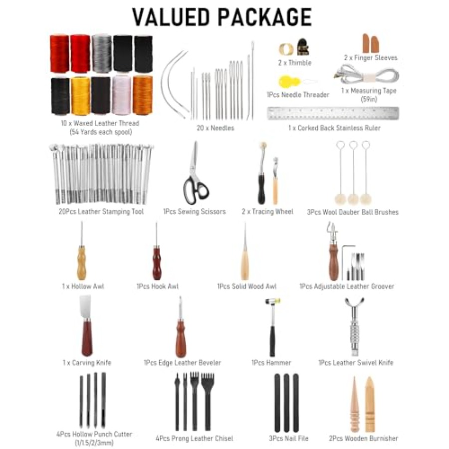 Leather Tooling Kit Leather Wo - Beginner Leatherwork Kit reseña y precio