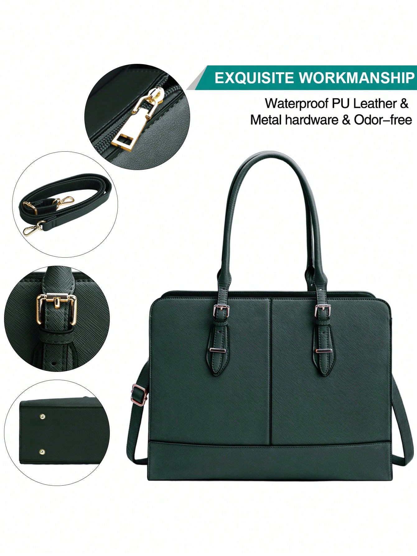 15.6 Inch Leather Laptop Tote  - Leather Work Bag reseña y precio