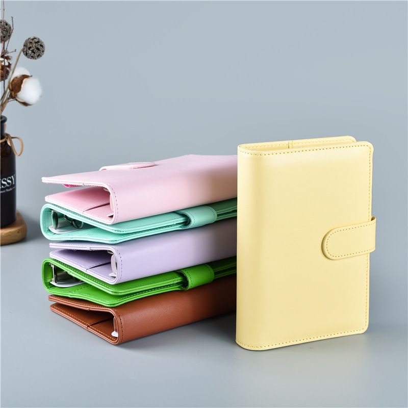 Macaron Color A5 A6 6 Ring Bin - Leather Work Notepad reseña y precio