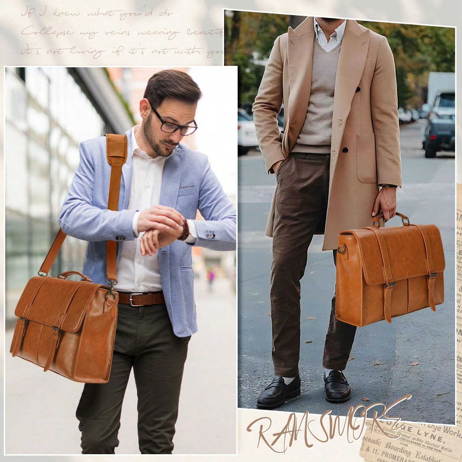 Messenger Bag For Men 15.6 Inc - Leather Work Bag reseña y precio