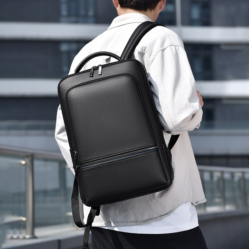 PU Leather Men's Backpack USB  - Leather Work Bag reseña y precio