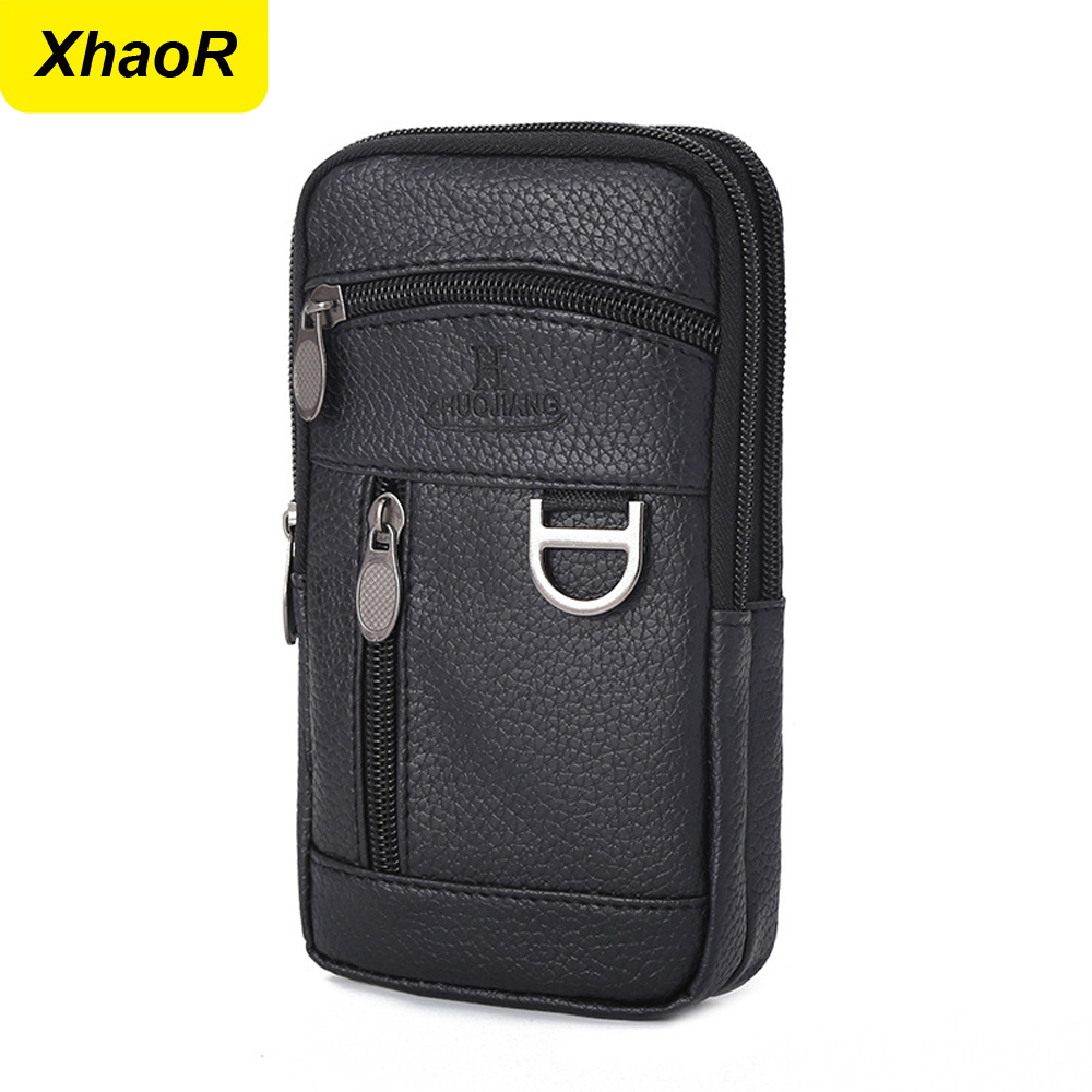 Men Waist Bag Mobile Phone Bag - Leather Work Bag reseña y precio