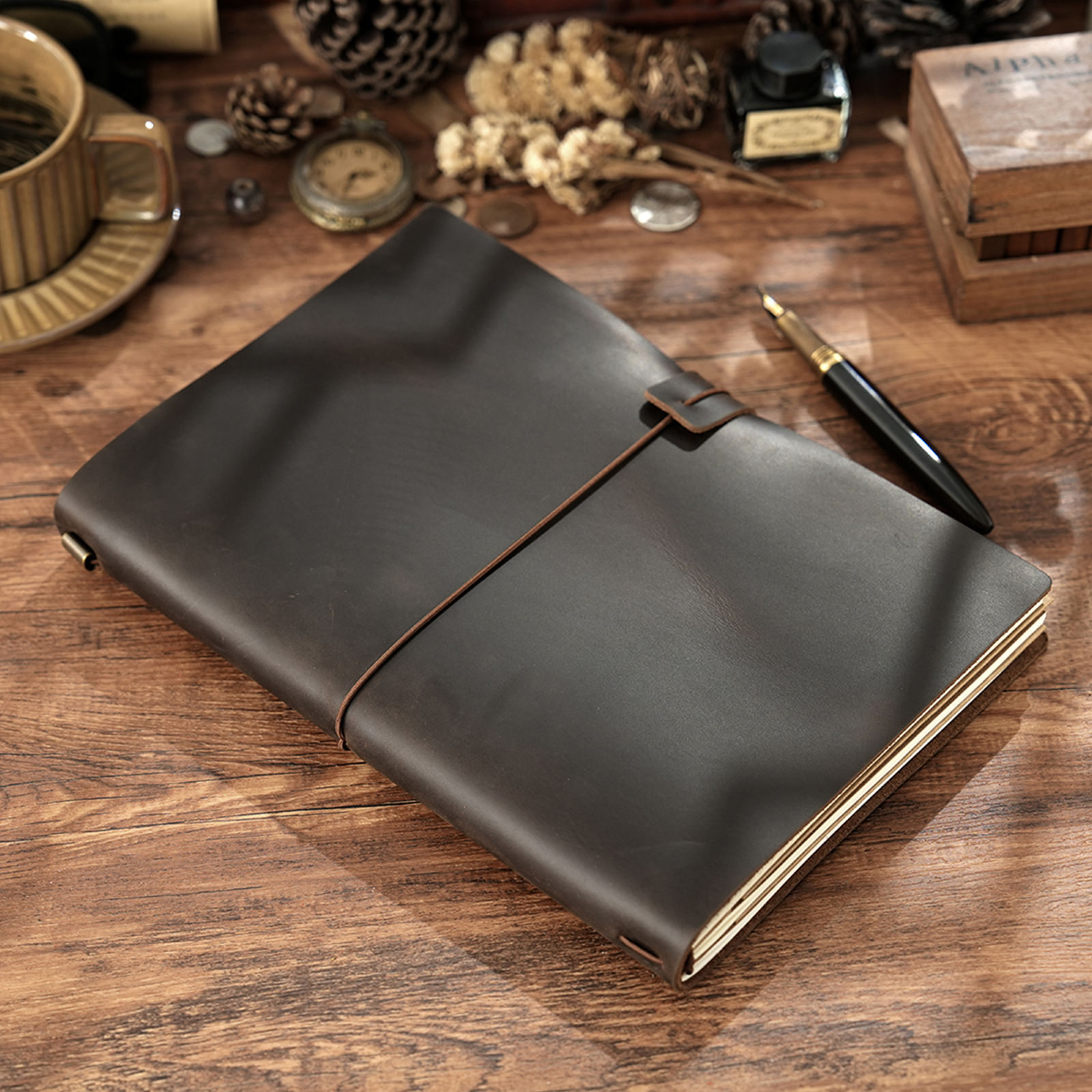 Handmade B5 Genuine Leather Tr - Leather Work Notepad reseña y precio