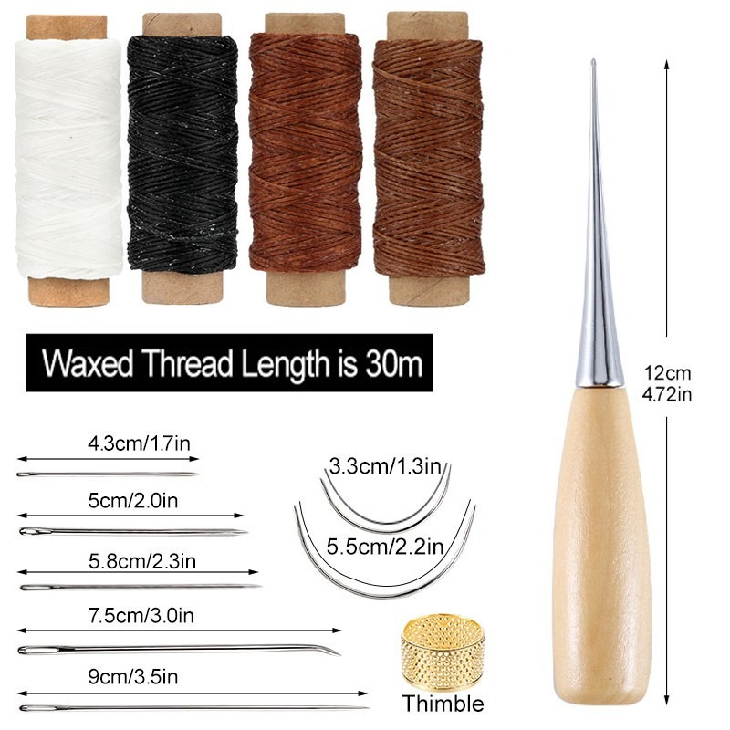 13 Pcs Leather Sewing Set Hand - Leatherwork Thread reseña y precio