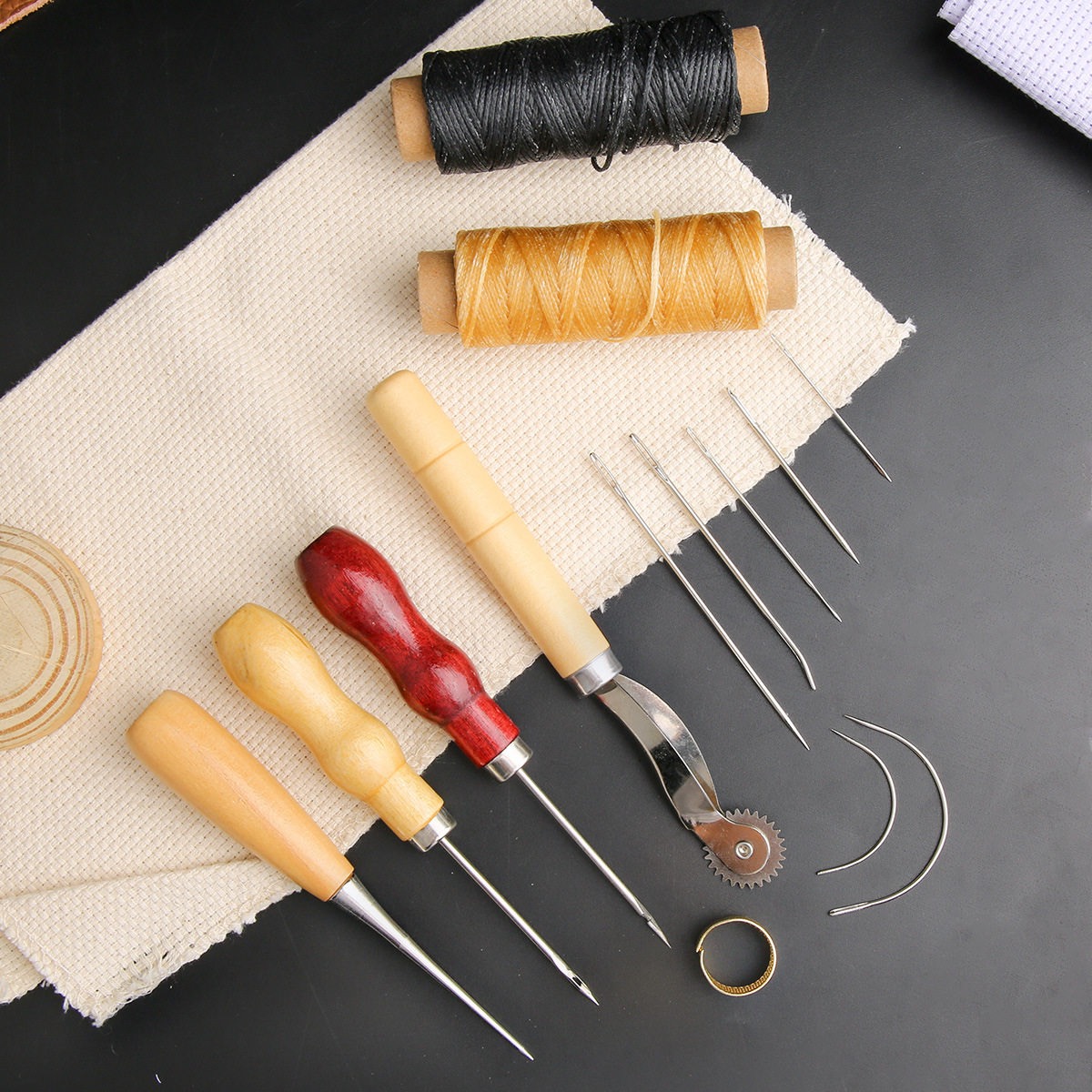 13 Pcs Leather Sewing Set Hand - Leatherwork Thread reseña y precio