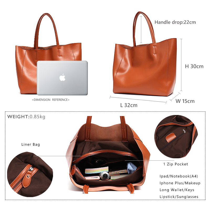Minimalist Big Tote Bag Women  - Leather Work Bag Women reseña y precio