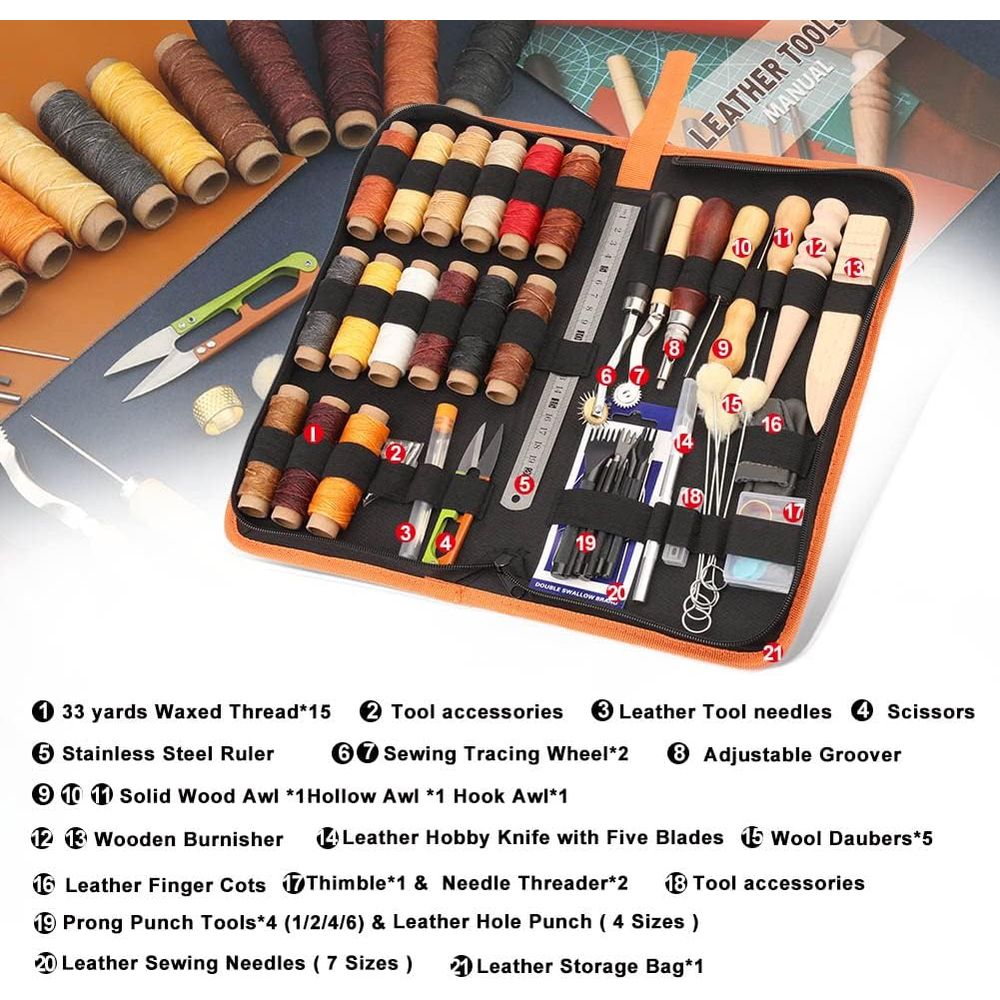 Leather Working Tools, Practic - Beginner Leatherwork Kit reseña y precio