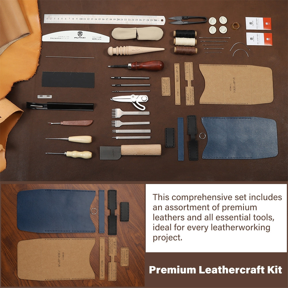 WUTA 63/74PCS Leather Craft Wo - Beginner Leatherwork Kit reseña y precio