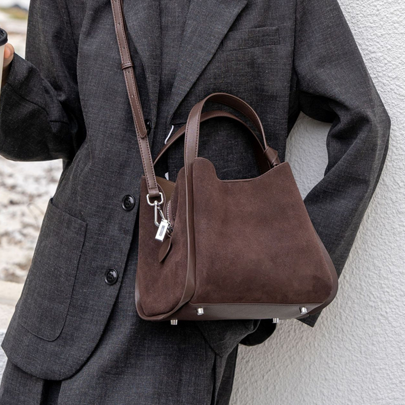 Burminsa Cowhide Suede Genuine - Leather Work Bag Women reseña y precio