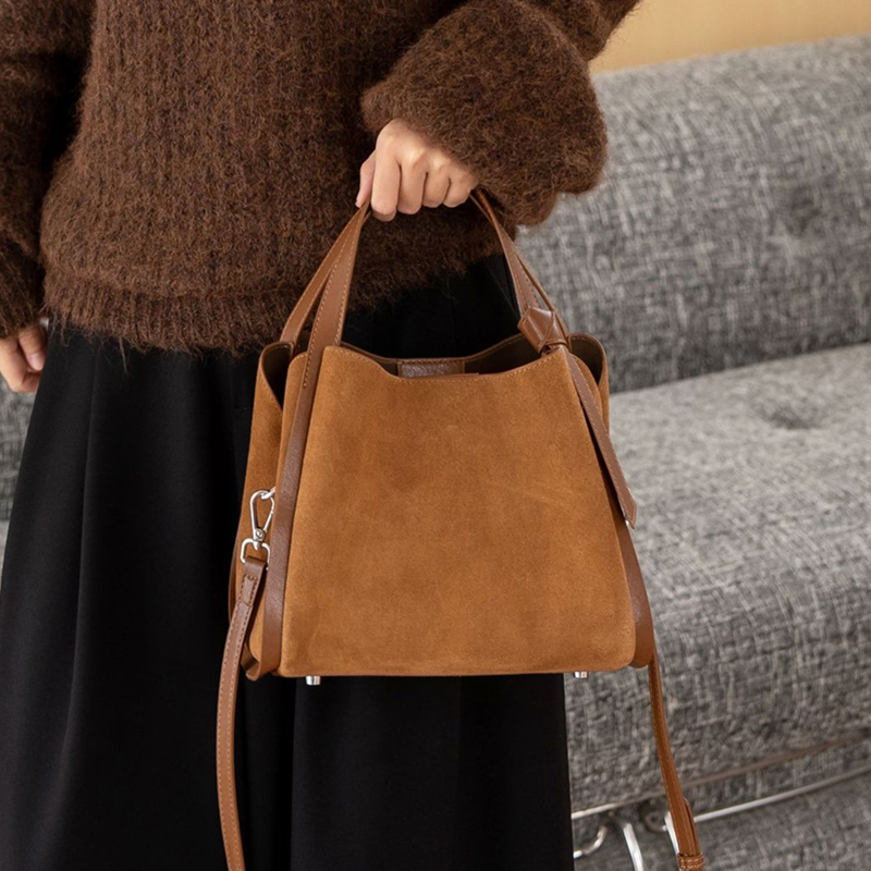 Burminsa Cowhide Suede Genuine - Leather Work Bag Women reseña y precio