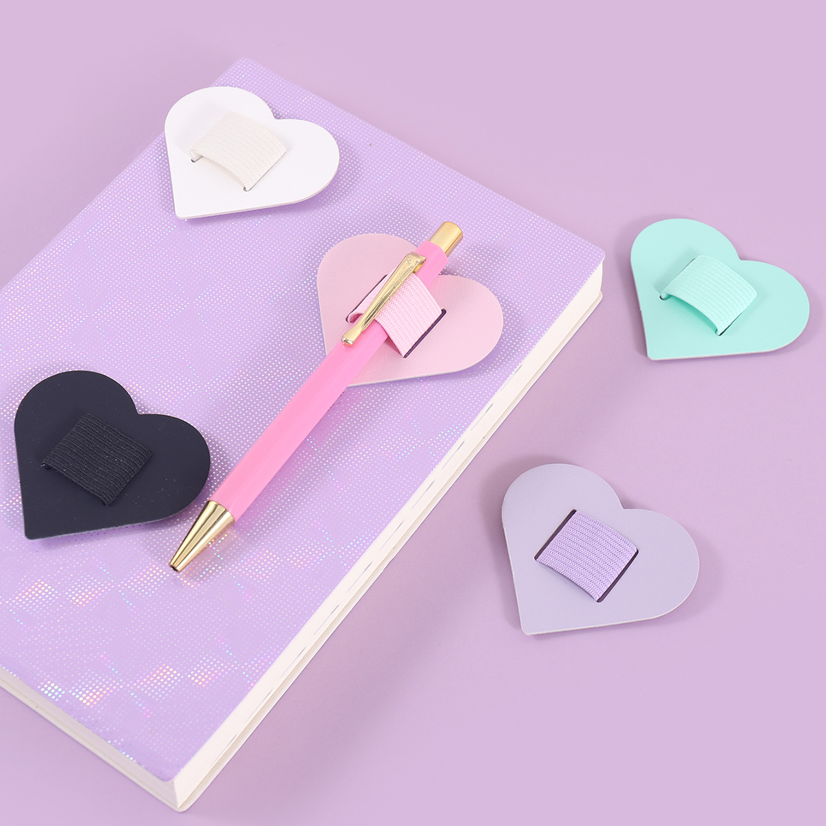 Self-Adhesive Heart Pen Clip H - Leather Work Notepad reseña y precio