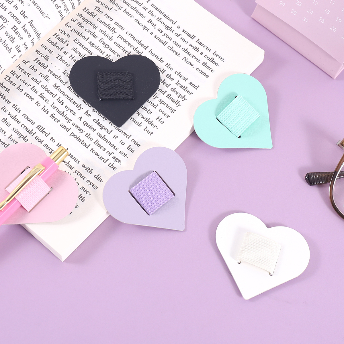 Self-Adhesive Heart Pen Clip H - Leather Work Notepad reseña y precio