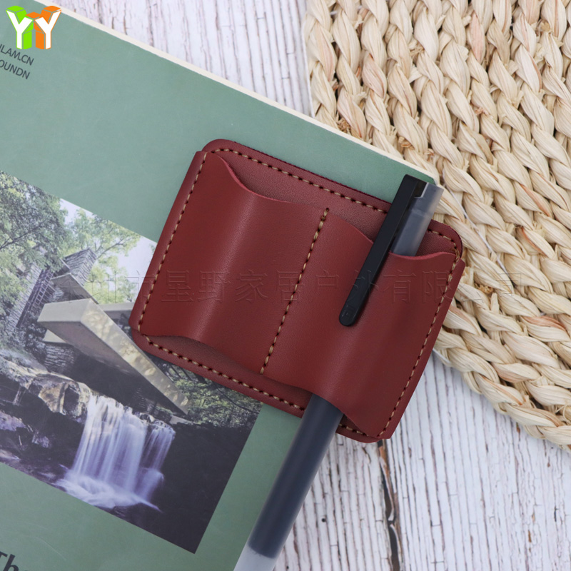 Portable PU Leather Pen Holder - Leather Work Notepad reseña y precio