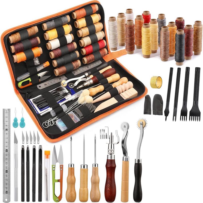 A59Z-Waxed Thread, Groover, Aw - Beginner Leatherwork Kit reseña y precio