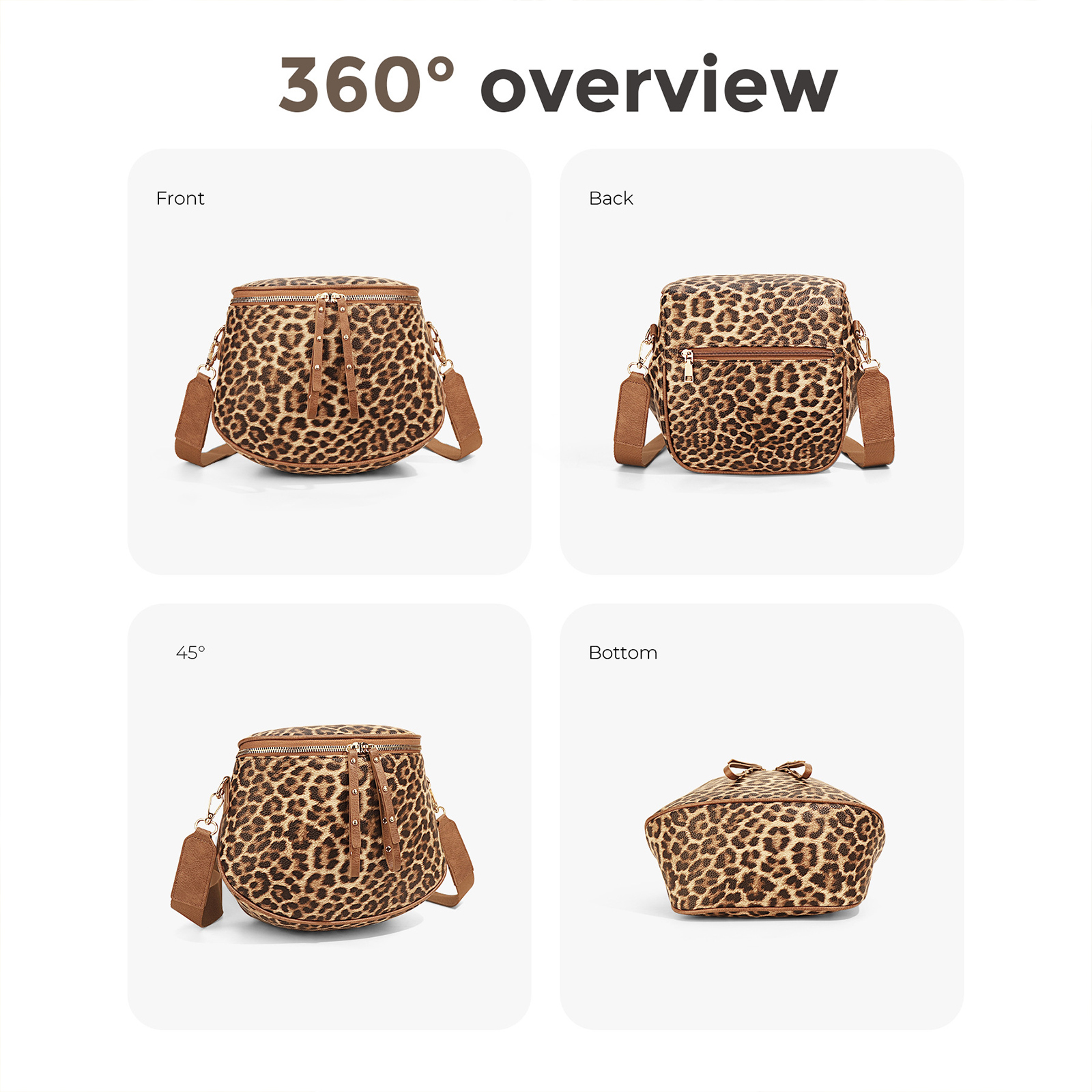 Leopard Print Shell Shaped Sho - Leather Work Bag Women reseña y precio