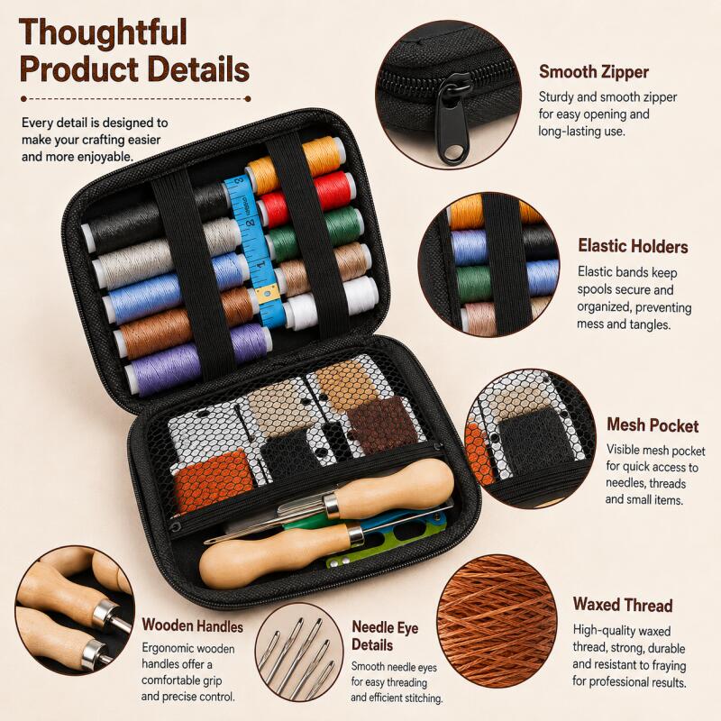 Leather Sewing Kit with Waxed  - Beginner Leatherwork Kit reseña y precio