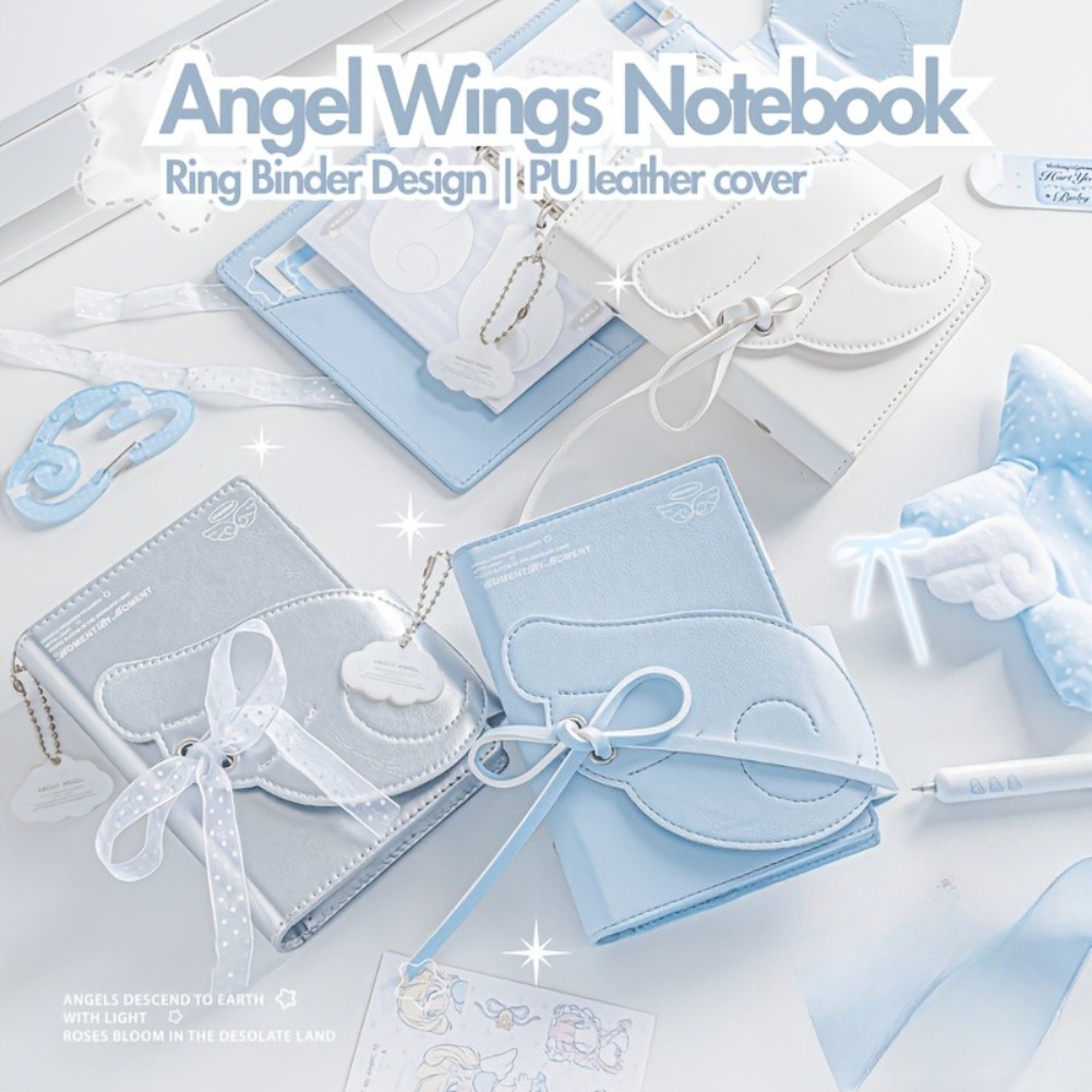 Kawaii Angel Wings Notebook A7 - Leather Work Notepad reseña y precio