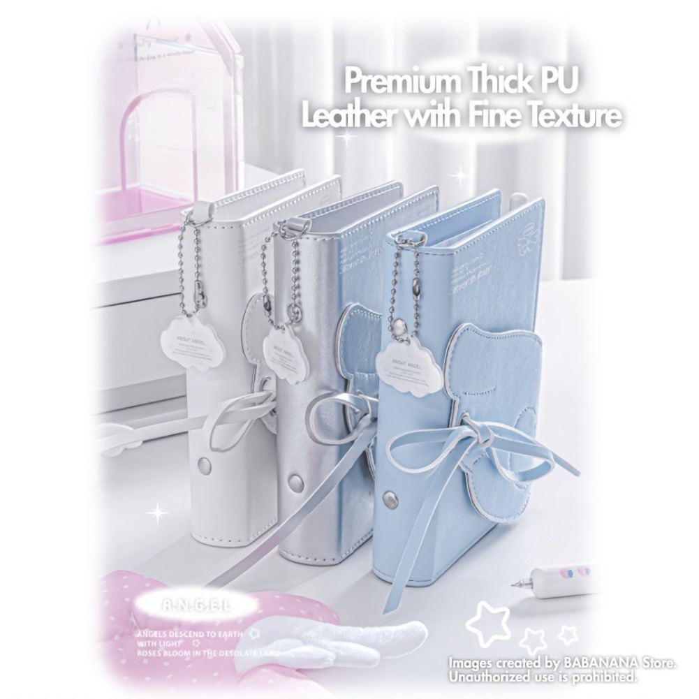 Kawaii Angel Wings Notebook A7 - Leather Work Notepad reseña y precio