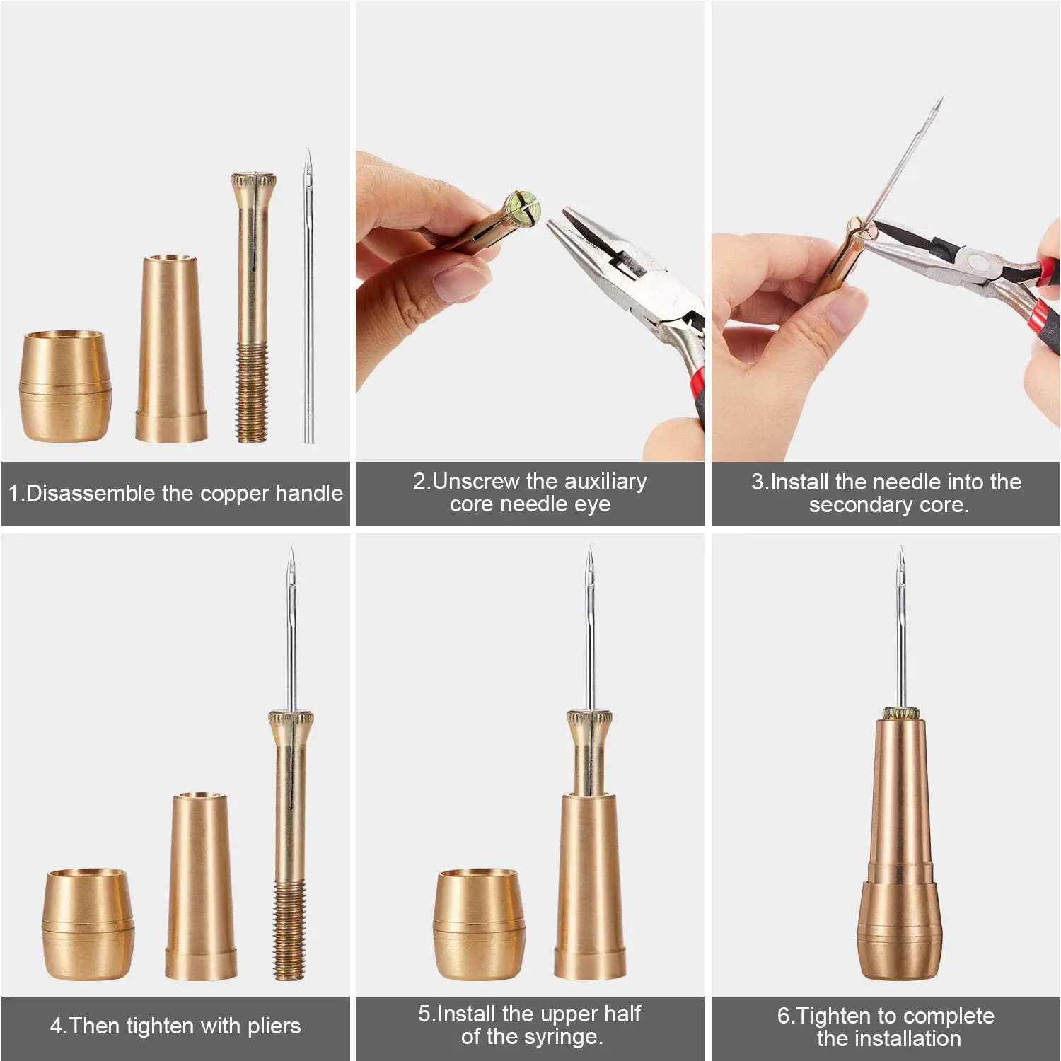 Leather Stitching Kit w/Copper - Leatherwork Thread reseña y precio