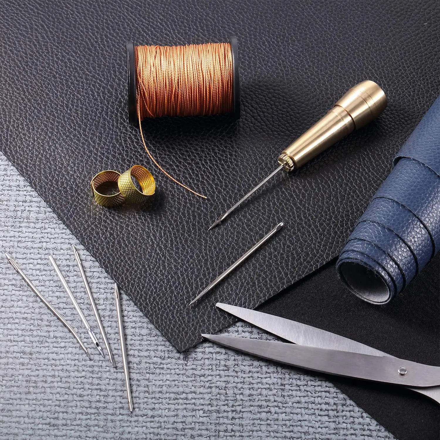 Leather Stitching Kit w/Copper - Leatherwork Thread reseña y precio