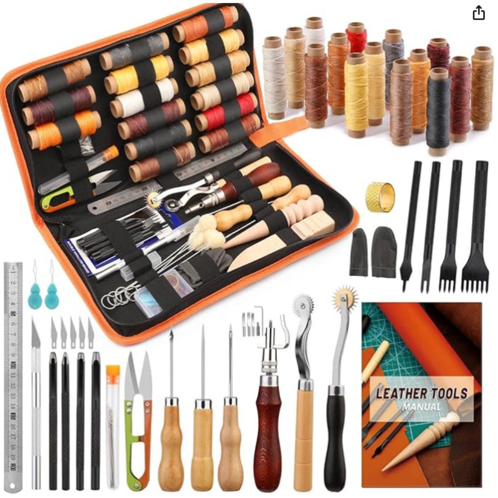 Leather Working Tools Practica - Beginner Leatherwork Kit reseña y precio