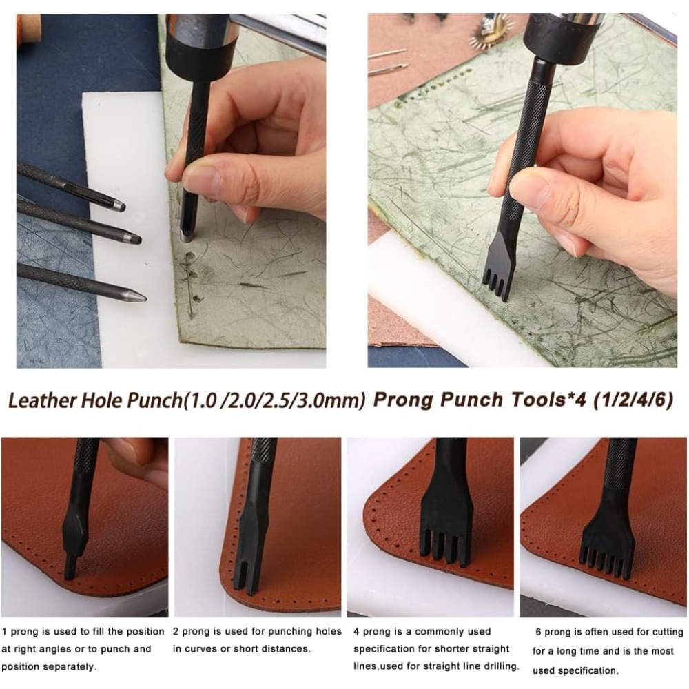 Leather Working Tools Practica - Beginner Leatherwork Kit reseña y precio