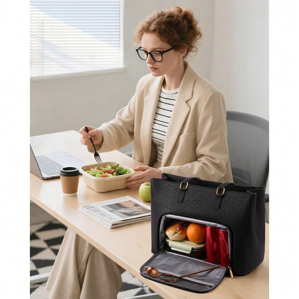 Women's Laptop Tote Bag – PU L - Leather Work Bag reseña y precio