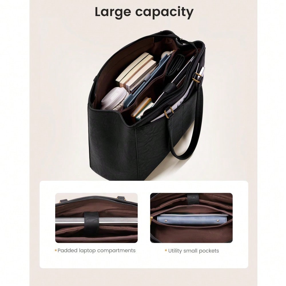 Women's Laptop Tote Bag – PU L - Leather Work Bag reseña y precio