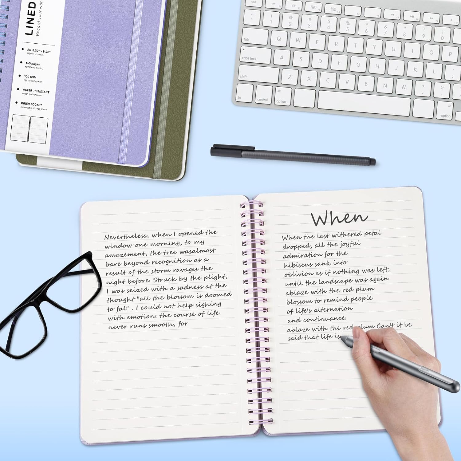 A5 Spiral Notebook, 160 Pages, - Leather Work Notepad reseña y precio