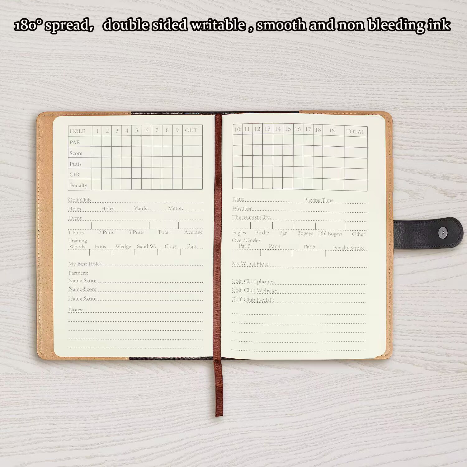 Black Leather Golf Scorecard H - Leather Work Notepad reseña y precio