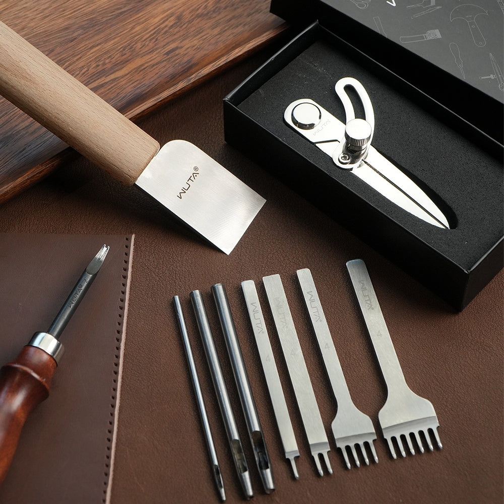 WUTA 74Pcs Leather Craft Tools - Beginner Leatherwork Kit reseña y precio
