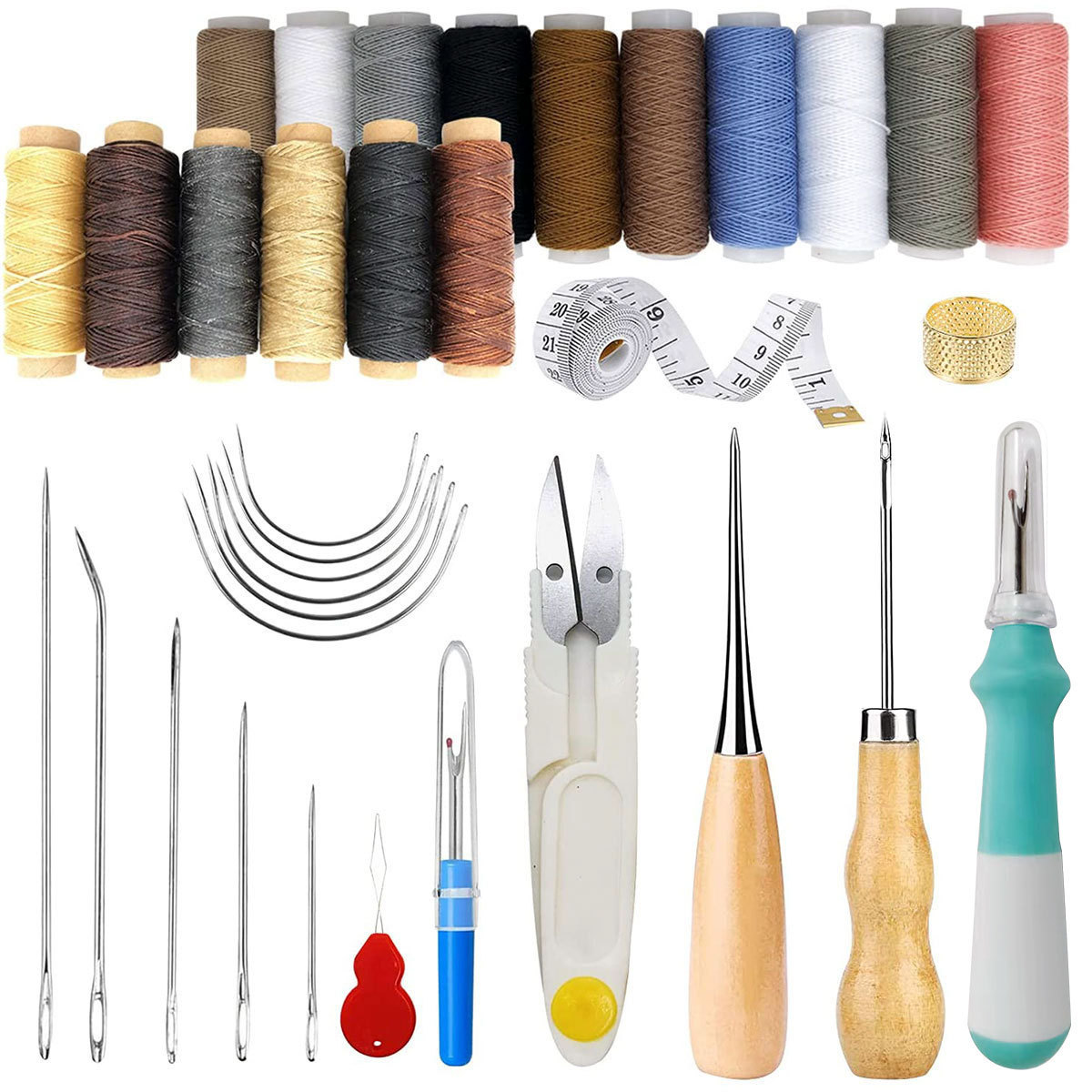 34-Piece Leather Craft Tools K - Beginner Leatherwork Kit reseña y precio