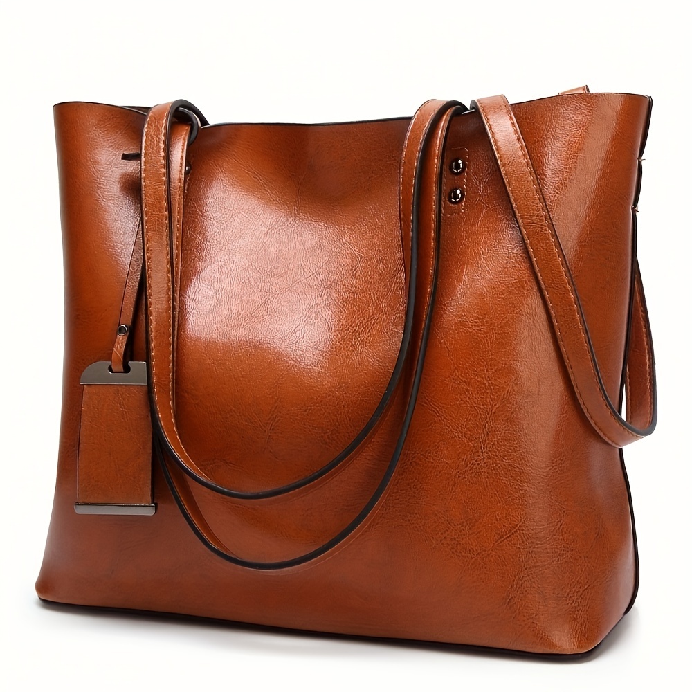 Fashionable Classic Retro Leat - Leather Work Bag Women reseña y precio